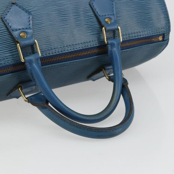 LOUIS VUITTON Epi Speedy 30 Hand Bag Toledo Blue M43005 LV Auth 185554