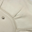 Christian Dior Hand Bag Leather White Silver Auth 185555-15