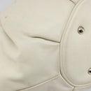 Christian Dior Hand Bag Leather White Silver Auth 185555-16