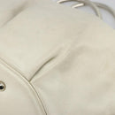 Christian Dior Hand Bag Leather White Silver Auth 185555-17
