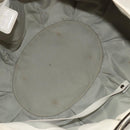 Christian Dior Hand Bag Leather White Silver Auth 185555-11