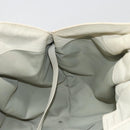 Christian Dior Hand Bag Leather White Silver Auth 185555-21