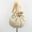 Christian Dior Hand Bag Leather White Silver Auth 185555-22