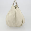 Christian Dior Hand Bag Leather White Silver Auth 185555-3