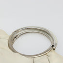 Christian Dior Hand Bag Leather White Silver Auth 185555-14