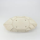 Christian Dior Hand Bag Leather White Silver Auth 185555-5