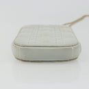Christian Dior Cannage Phone Pouch Chain Bag Patent Light Blue Gold Auth 185556-11