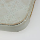 Christian Dior Cannage Phone Pouch Chain Bag Patent Light Blue Gold Auth 185556-14