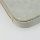Christian Dior Cannage Phone Pouch Chain Bag Patent Light Blue Gold Auth 185556-15