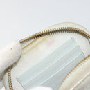 Christian Dior Cannage Phone Pouch Chain Bag Patent Light Blue Gold Auth 185556-18