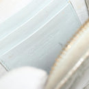 Christian Dior Cannage Phone Pouch Chain Bag Patent Light Blue Gold Auth 185556-19