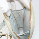 Christian Dior Cannage Phone Pouch Chain Bag Patent Light Blue Gold Auth 185556-21