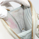 Christian Dior Cannage Phone Pouch Chain Bag Patent Light Blue Gold Auth 185556-22