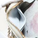 Christian Dior Cannage Phone Pouch Chain Bag Patent Light Blue Gold Auth 185556-23