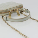Christian Dior Cannage Phone Pouch Chain Bag Patent Light Blue Gold Auth 185556-7