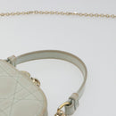 Christian Dior Cannage Phone Pouch Chain Bag Patent Light Blue Gold Auth 185556-8
