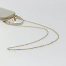 Christian Dior Cannage Phone Pouch Chain Bag Patent Light Blue Gold Auth 185556-9
