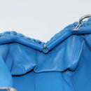 BOTTEGA VENETA Top Handle Bag Hand Bag Cotton Jersey Blue Silver Auth 185557A-18