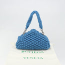 BOTTEGA VENETA Top Handle Bag Hand Bag Cotton Jersey Blue Silver Auth 185557A-12