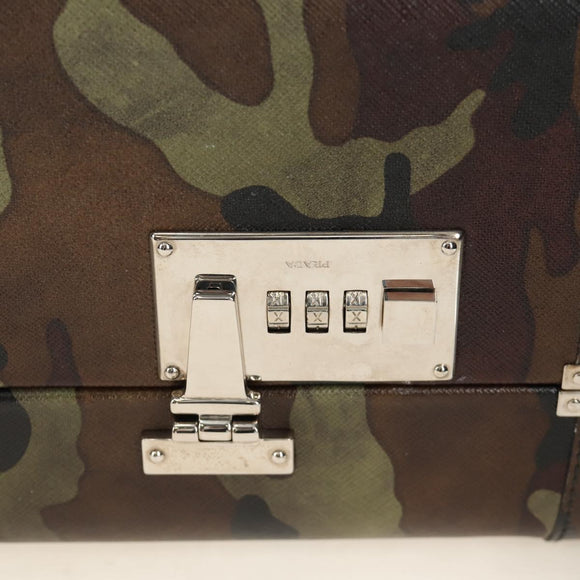PRADA Trunk Saffiano leather Camouflage Auth 185558V