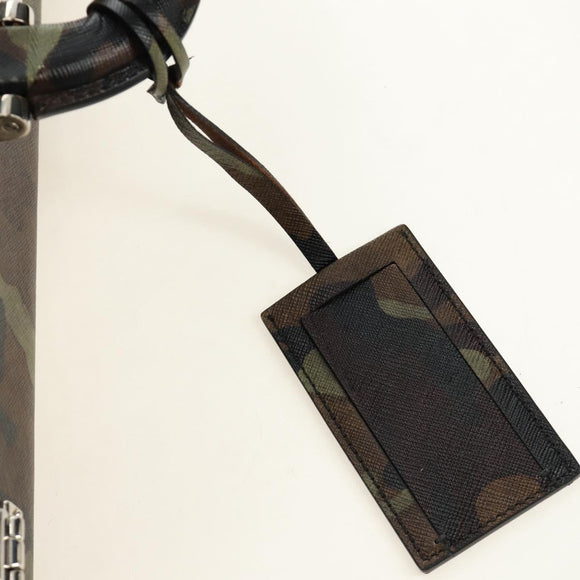 PRADA Trunk Saffiano leather Camouflage Auth 185558V