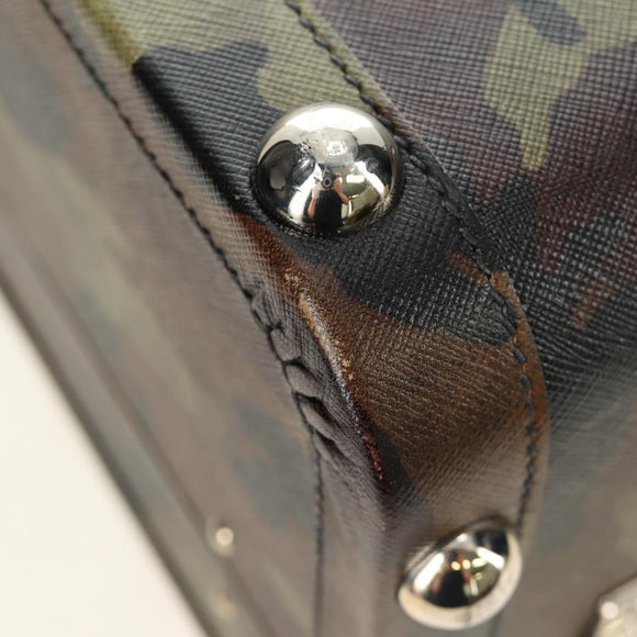 PRADA Trunk Saffiano leather Camouflage Auth 185558V