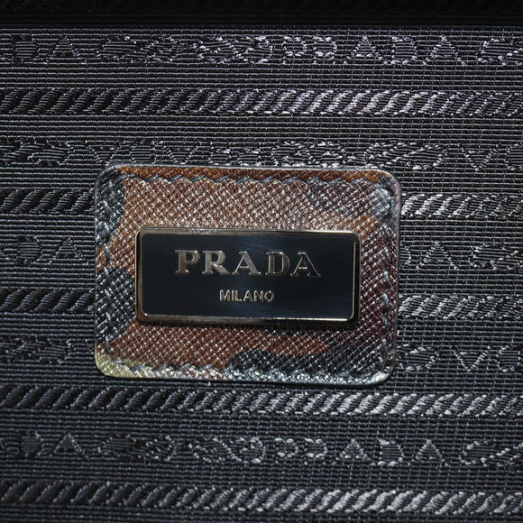 PRADA Trunk Saffiano leather Camouflage Auth 185558V