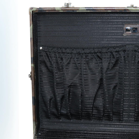 PRADA Trunk Saffiano leather Camouflage Auth 185558V