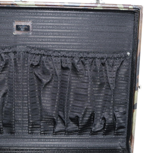 PRADA Trunk Saffiano leather Camouflage Auth 185558V