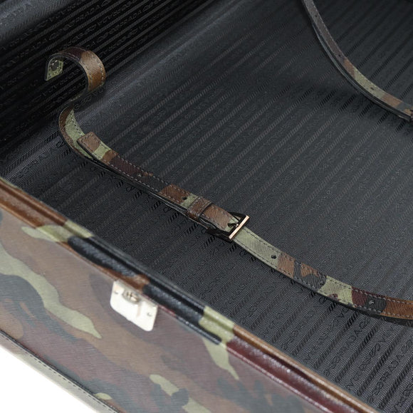 PRADA Trunk Saffiano leather Camouflage Auth 185558V