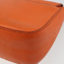 Salvatore Ferragamo Gancini Chain Shoulder Bag Leather Orange Gold Auth 185560-17