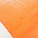 Salvatore Ferragamo Gancini Chain Shoulder Bag Leather Orange Gold Auth 185560-10