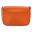 Salvatore Ferragamo Gancini Chain Shoulder Bag Leather Orange Gold Auth 185560-2