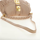 Miu Miu Matelasse Shoulder Bag Leather 2way Pink Gold Auth 185581M-9