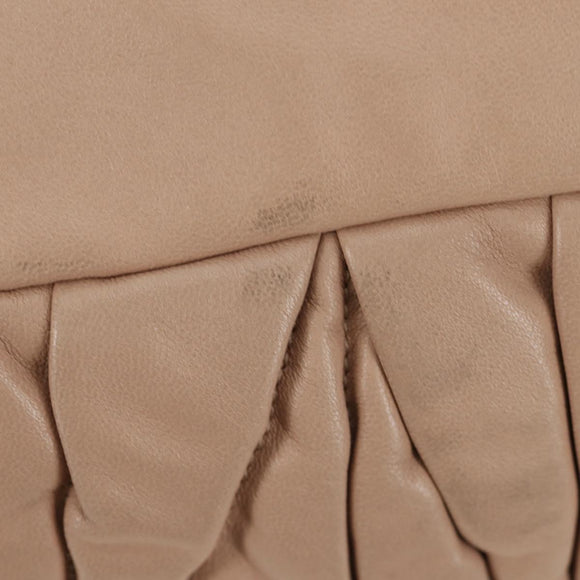 Miu Miu Matelasse Shoulder Bag Leather 2way Pink Gold Auth 185581M