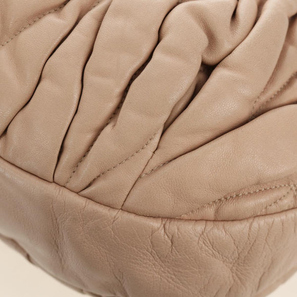 Miu Miu Matelasse Shoulder Bag Leather 2way Pink Gold Auth 185581M