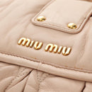 Miu Miu Matelasse Shoulder Bag Leather 2way Pink Gold Auth 185581M-23