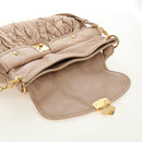 Miu Miu Matelasse Shoulder Bag Leather 2way Pink Gold Auth 185581M-26