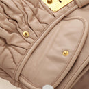 Miu Miu Matelasse Shoulder Bag Leather 2way Pink Gold Auth 185581M-27