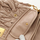 Miu Miu Matelasse Shoulder Bag Leather 2way Pink Gold Auth 185581M-29
