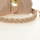 Miu Miu Matelasse Shoulder Bag Leather 2way Pink Gold Auth 185581M-8