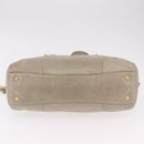 PRADA Hand Bag Leather 2way Khaki Gold Auth 185582A-5