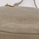 PRADA Hand Bag Leather 2way Khaki Gold Auth 185582A-6