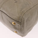 PRADA Hand Bag Leather 2way Khaki Gold Auth 185582A-19