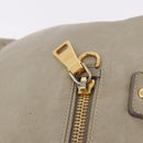 PRADA Hand Bag Leather 2way Khaki Gold Auth 185582A-20