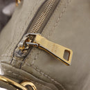 PRADA Hand Bag Leather 2way Khaki Gold Auth 185582A-21
