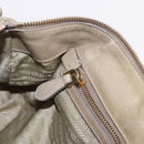 PRADA Hand Bag Leather 2way Khaki Gold Auth 185582A-28