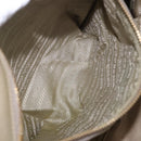 PRADA Hand Bag Leather 2way Khaki Gold Auth 185582A-29
