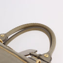 PRADA Hand Bag Leather 2way Khaki Gold Auth 185582A-14