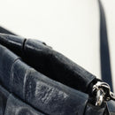 Miu Miu Hand Bag Leather 2way Navy Silver Auth 185583M-9